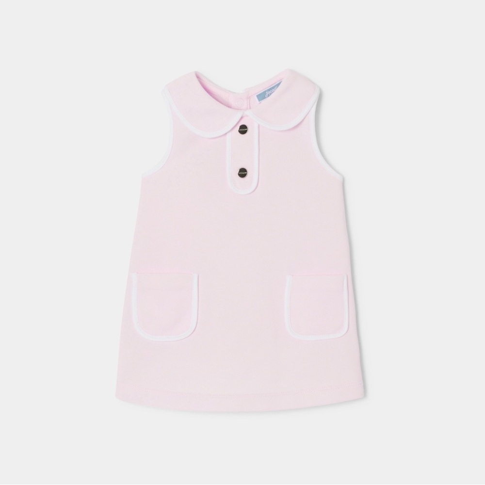 Jacadi - Babygirl sleeveless dress powder pink 6 Months